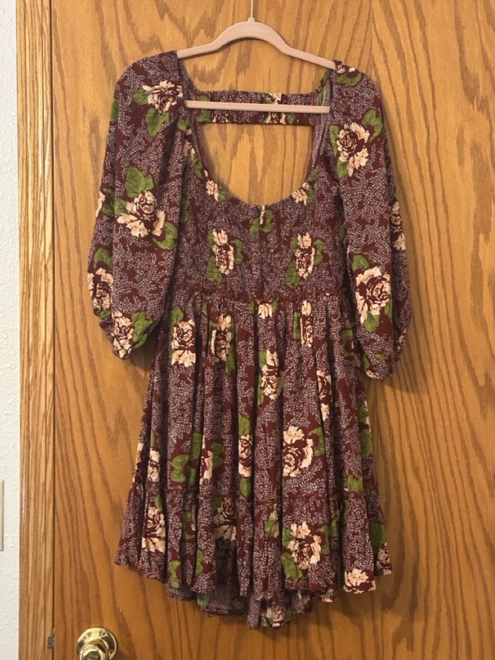 Free People Summer Picnic Printed Mini Dress - NWOT - Size L - Picture 2 of 16